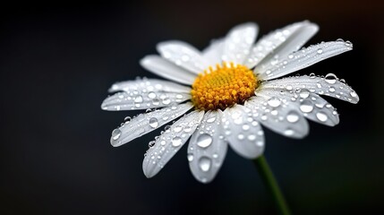 Closeup dew-covered wildflowers sunrise in nature captured in detail serene environment beautiful moment