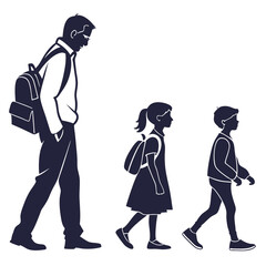 silhouette Man girl students classmates pictogram icon on white background