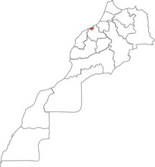 Outline Capital Mark of Morocco on its Map 