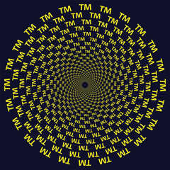 Radiating Spiral Arrow Pattern – Abstract Mathematical Design with Blue Arrows on Dark Background for Graphic Design and Modern Art Concepts