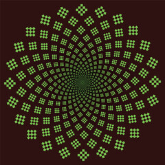 Radiating Spiral Arrow Pattern – Abstract Mathematical Design with Blue Arrows on Dark Background for Graphic Design and Modern Art Concepts