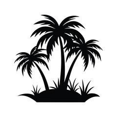 Fototapeta premium silhouette of palm trees