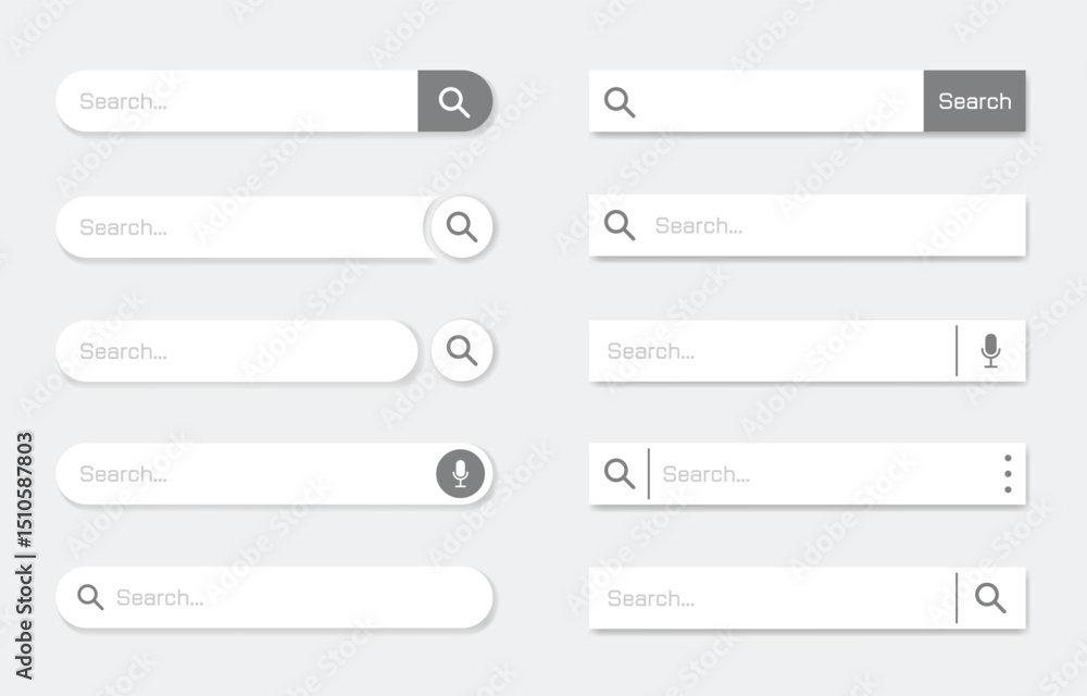 Fototapete collection of 3d search bar for ux ui design and web site design. search address and navigation bar 