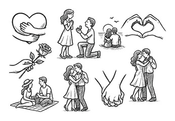 Obraz premium Romantic Icon Sketches