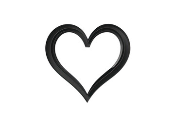 Simple black heart outline symbol on white background representing love affection and emotional connection for romantic or decorative themes