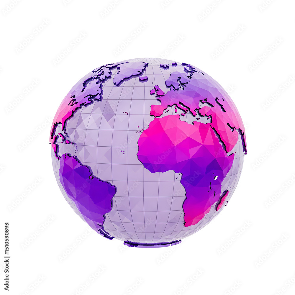 Poster a vivid and colorful 3d visualization of the earth s continents and oceans showcasing the interconne