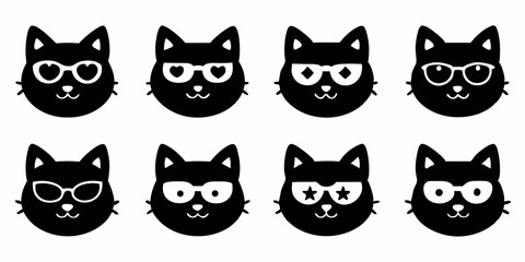 Fototapeta premium Cool cat icon design featuring sunglasses a single icon from a set of various cat icons