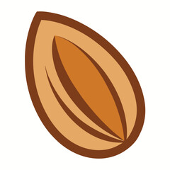 almond nut icon isolated on white background