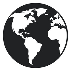 earth globe silhouette icon on white background