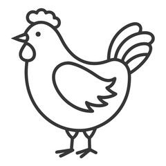 hen chicken outline icon on white background