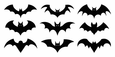 High quality bat icons set for design projects a collection of detailed bat illustrations in cmyk