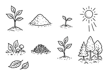 Hand-Drawn Ecology Icons