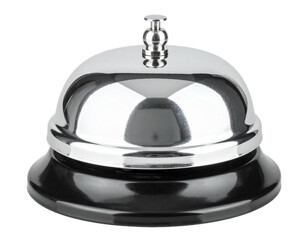 Silver service bell isolated on transparent background