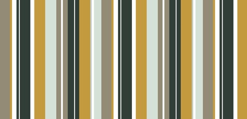 Seamless Vertical Striped Pattern with Earthy Tones of Mustard, Olive, Beige and White for Modern Fabric or Wallpaper Design