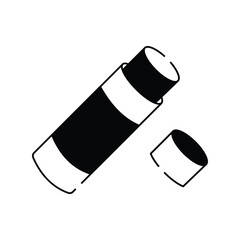 Glue Stick  glyph icon with white background vector stock illustration