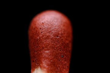 Super macro closeup of match stick head texture