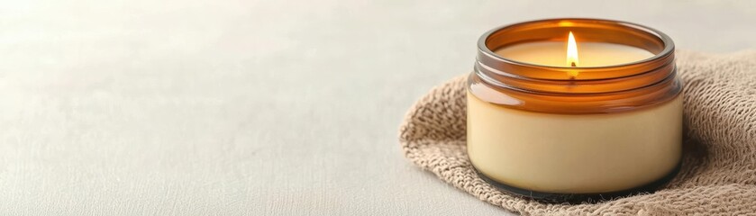 sustainable living eco lifestyle DIY culture. Homemade soy wax candles on linen cloth with natural scents beside