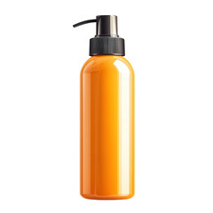 Energizing orange lotion bottle promising revitalized skin with a sleek on transparent background