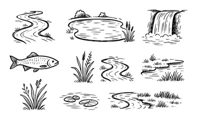 Hand-Drawn Water Icons