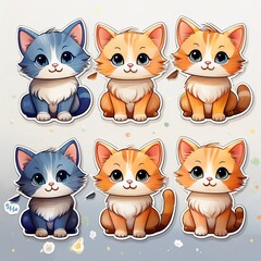 Obraz premium Stickerbogen: Babykatzen