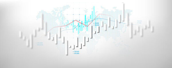 Financial analysis charts, investment planning, stock market trading