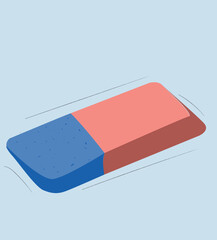 blue and red eraser. eraser icon