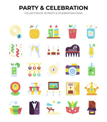 Party & Celebration Icon Collection. 25 Fun Icons for Festive Designs