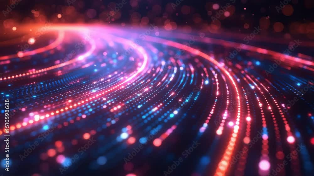 Poster a mesmerizing display of colorful light trails swirling in vibrant patterns, perfect for digital art