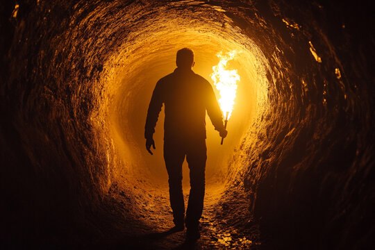 Man gripping a torch