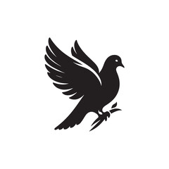 **"Peaceful Mourning Dove Vector Silhouette: Graceful Bird Design Featuring Sleek Body, Gentle Expression, and Perched Pose in Clean, Minimalist Style for Crafts and Digital Artwork Projects"**
