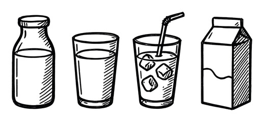 Milk Beverage Icons