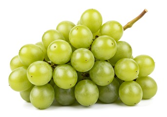 Bunch of green grapes isolated on white background in studio shot
