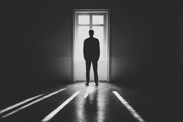 Obraz premium Man standing in a doorway