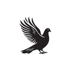 **"Elegant Nicobar Pigeon Vector Silhouette: Exotic Bird Design Featuring Long Hackles, Compact Body, and Grounded Stance in Clean, Minimalist Style for Crafts and Digital Art Projects"**
