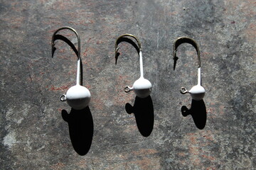Powder coated lead jig heads for fishing
