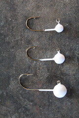 Powder coated lead jig heads for fishing