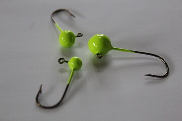 Powder coated lead jig heads for fishing