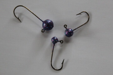 Powder coated lead jig heads for fishing