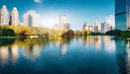 Obraz premium serene urban lake