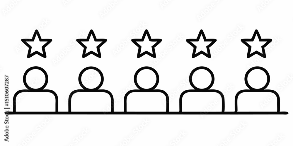 Aufkleber high quality line style customer review icon for rating systems and feedback applications