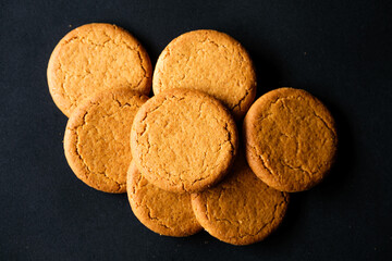 A Group Of Traditional Hot Spicy Popular Ginger Nut Biscuits
