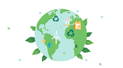 Sustainable Earth A Clean & Modern Vector Illustration of Eco-Friendly Practices