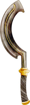 watercolor khopesh sword