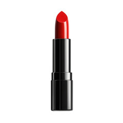 Fototapeta premium Red lipstick in black tube cosmetic product illustration isolated on Transparent Background