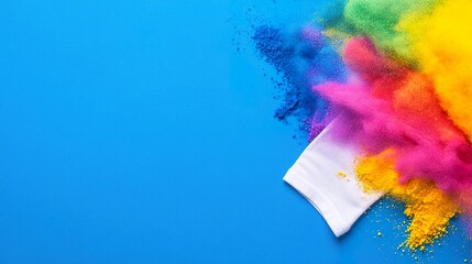 White T-Shirt with Paint Strokes and Splashes