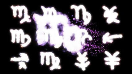 Celestial Symbols Emerge from a Cosmic Cloud Displaying Zodiacal Signs