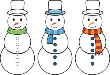 Snowman Fun – Silhouette Design with Hat, Scarf, and Stick Arm!