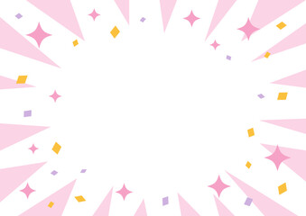 キラキラカワイイ幾何学サンバースト背景