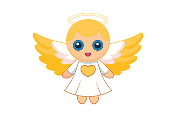 Cute Angel Vector art with White Background 