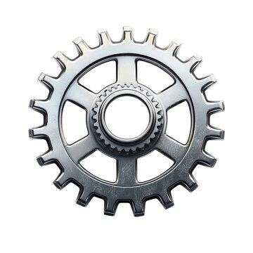 Metal gear cogwheel mechanical icon isolated on Transparent Background